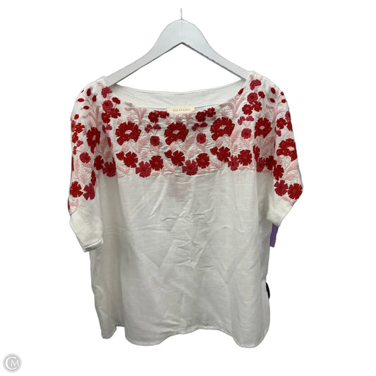 Top Short Sleeve By Solitaire In Cream & Red, Size: Xl