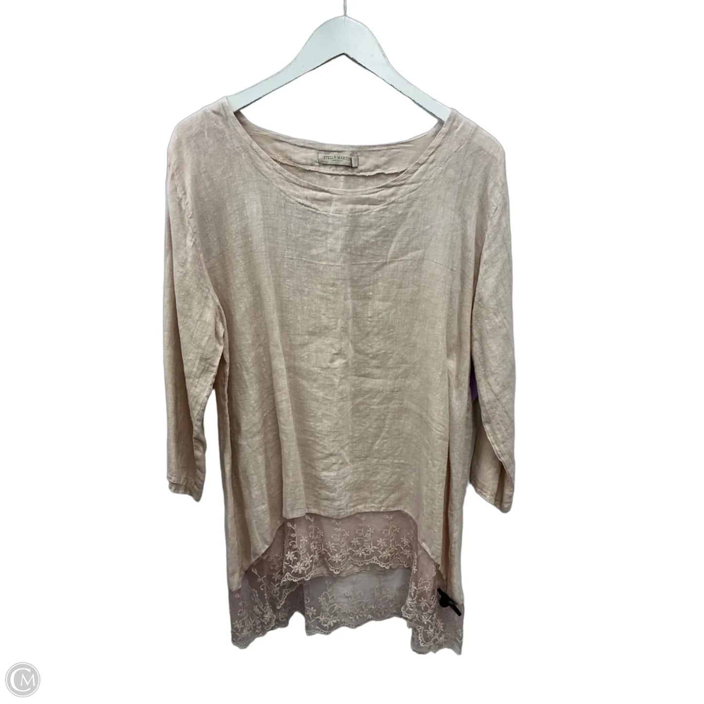 Tunic 3/4 Sleeve By Clothes Mentor In Pink, Size: 1x