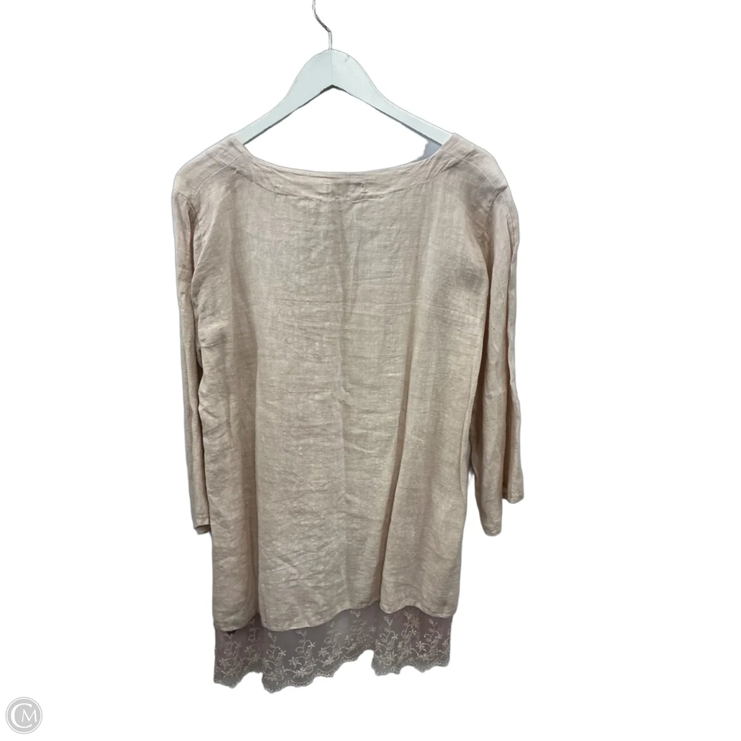 Tunic 3/4 Sleeve By Clothes Mentor In Pink, Size: 1x