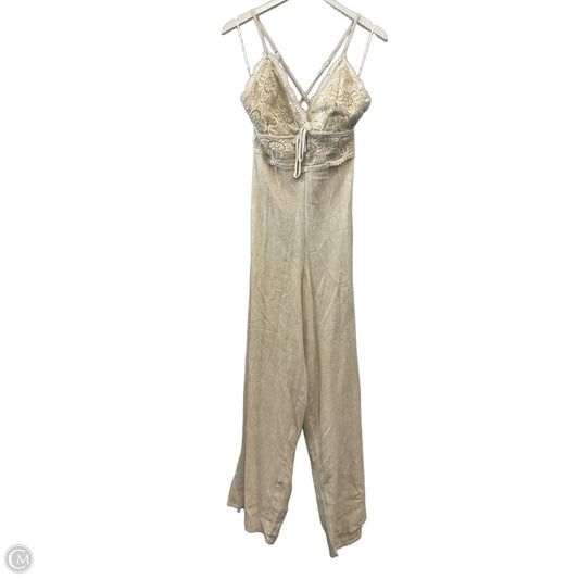 Jumpsuit By Clothes Mentor In Tan, Size: L