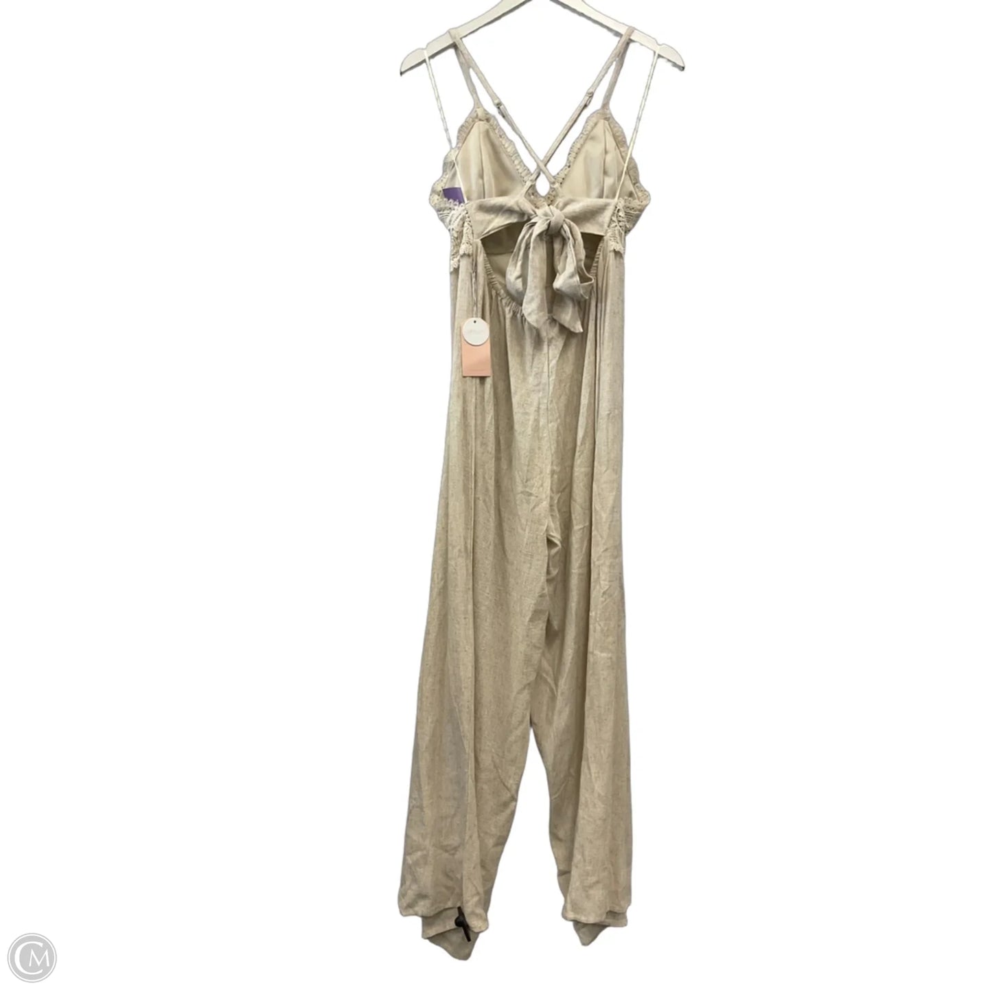 Jumpsuit By Clothes Mentor In Tan, Size: L