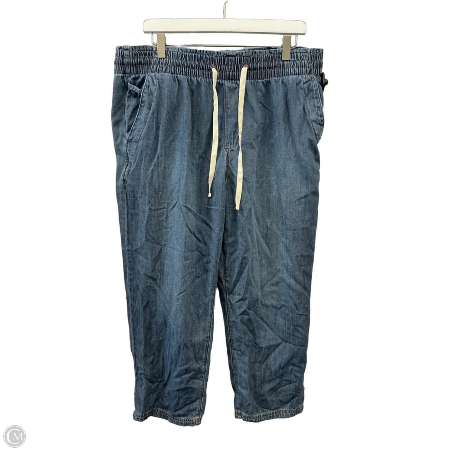 Jeans Cropped By Kensie In Blue Denim, Size: Xl