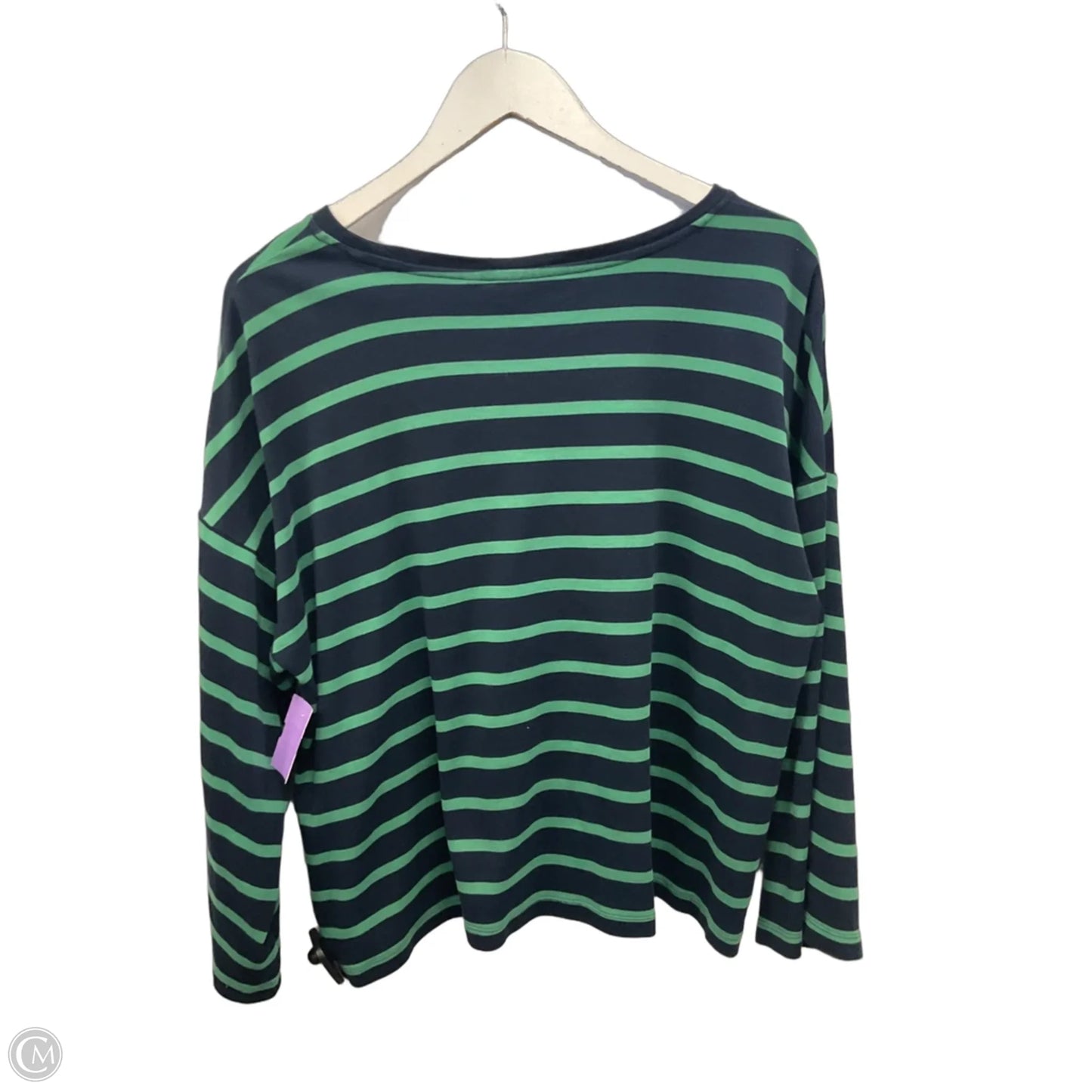 Top 3/4 Sleeve By Chicos In Striped Pattern, Size: L