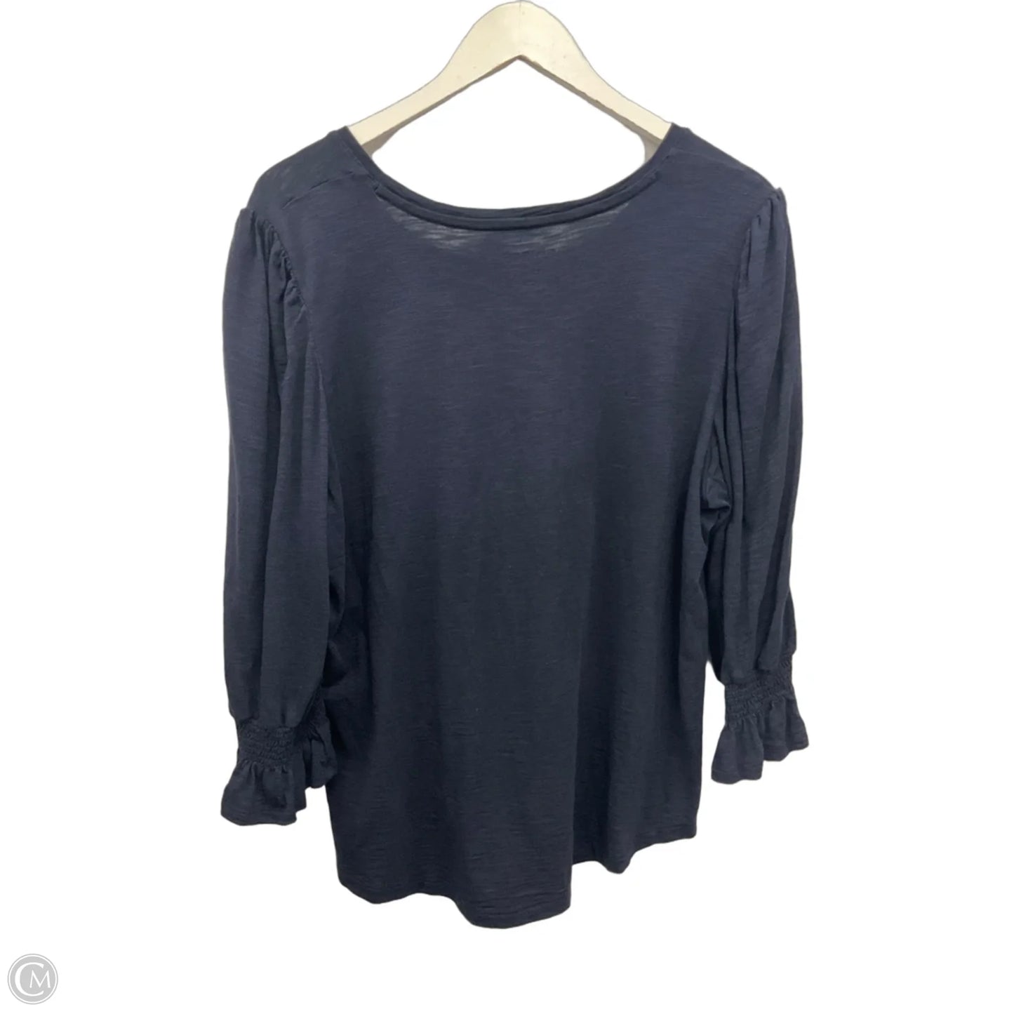 Top 3/4 Sleeve By Chicos In Navy, Size: Xl