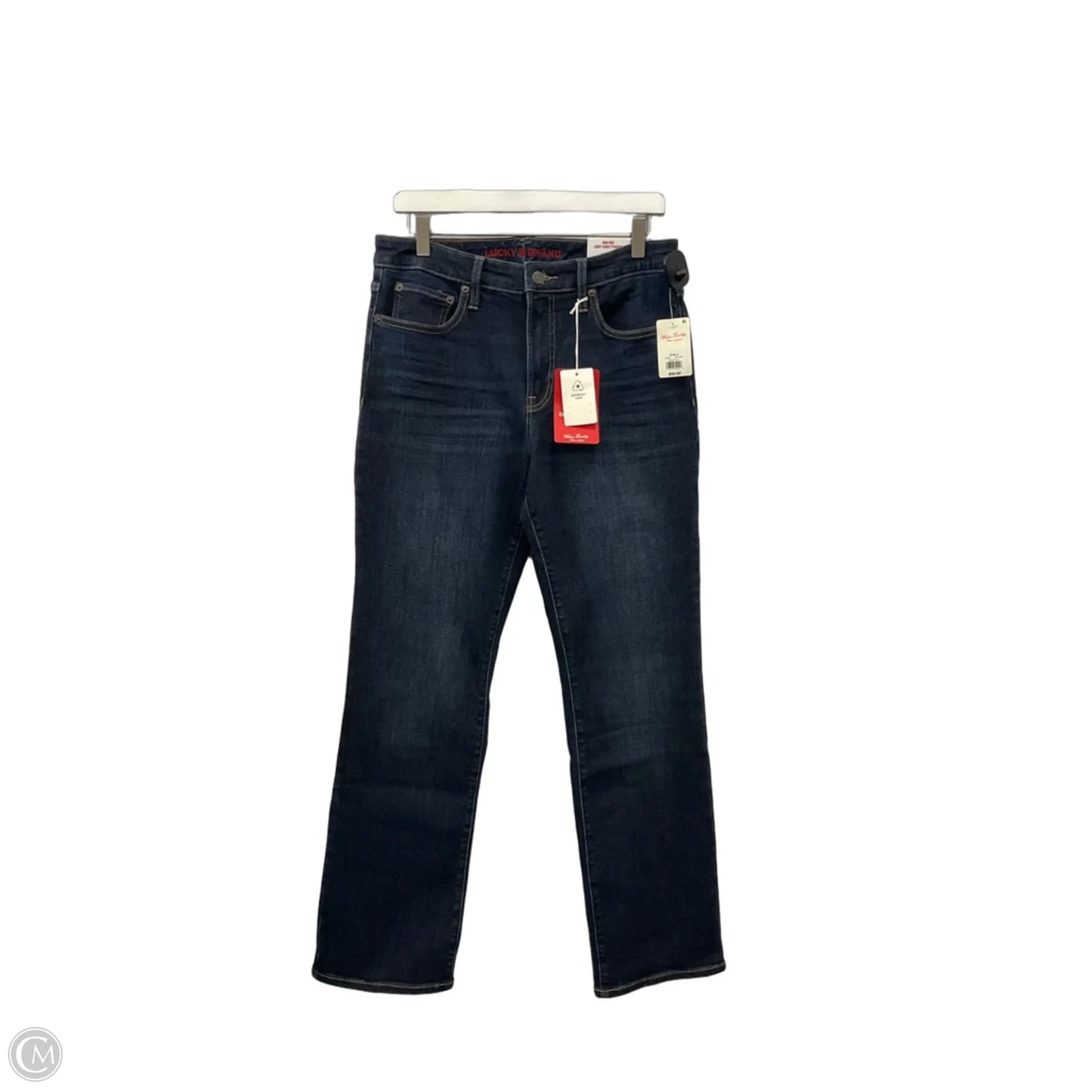 Jeans Straight By Lucky Brand In Blue Denim, Size: 10