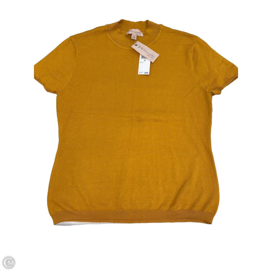 Top Short Sleeve By Philosophy In Gold, Size: L