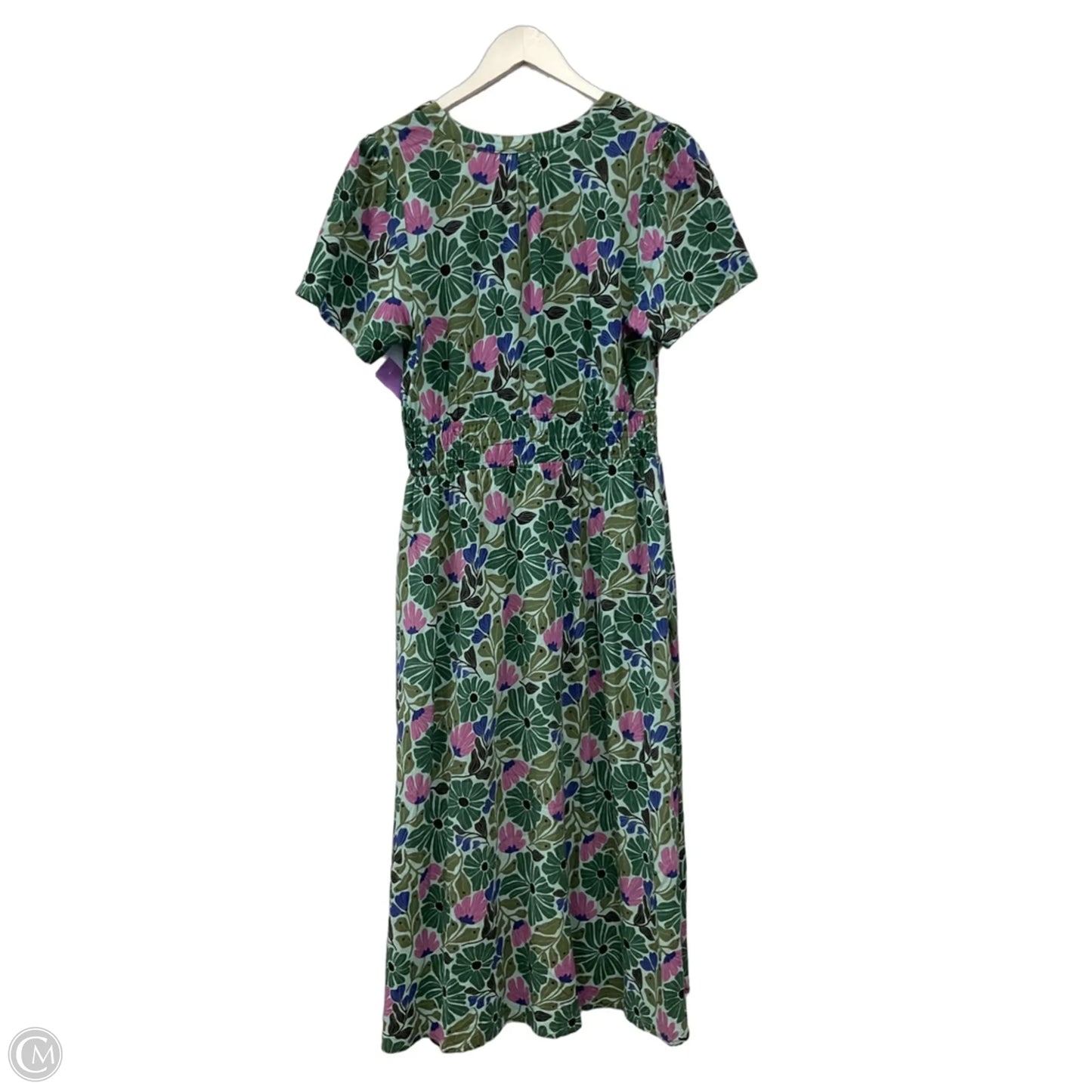 Dress Casual Midi By Marine Layer In Green & Pink, Size: M