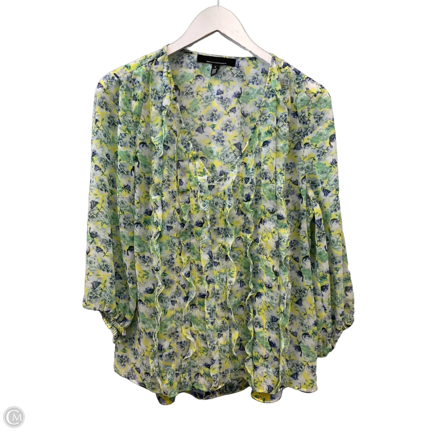 Top 3/4 Sleeve By White House Black Market In Green, Size: L