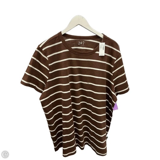 Top Short Sleeve By Maurices In Striped Pattern, Size: 2x