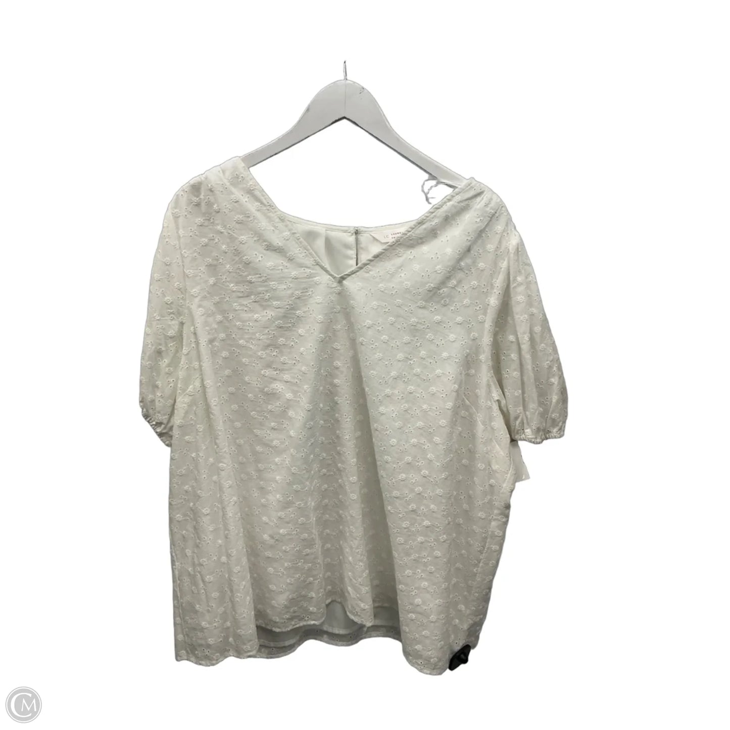 Top Short Sleeve By Lc Lauren Conrad In White, Size: 2x