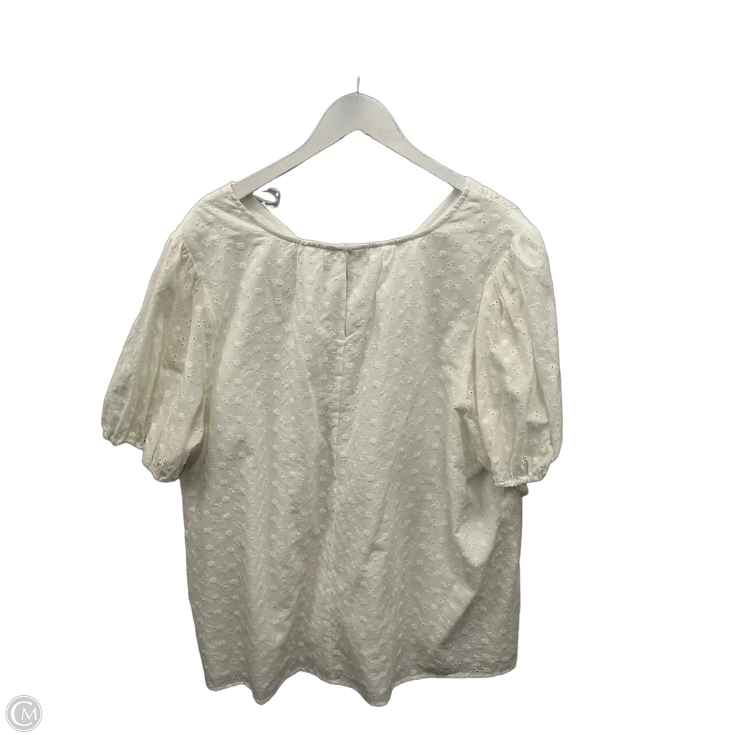 Top Short Sleeve By Lc Lauren Conrad In White, Size: 2x