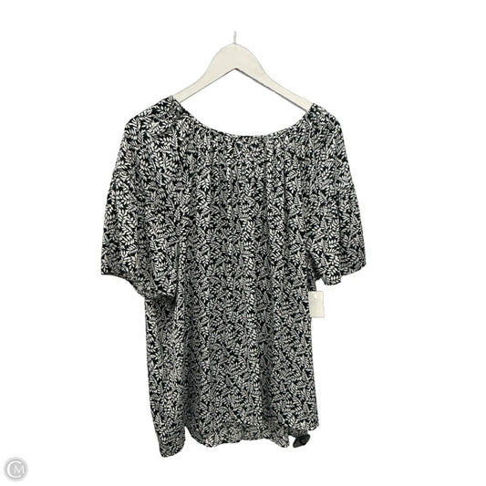 Top Short Sleeve By Croft And Barrow In Black & White, Size: 2x