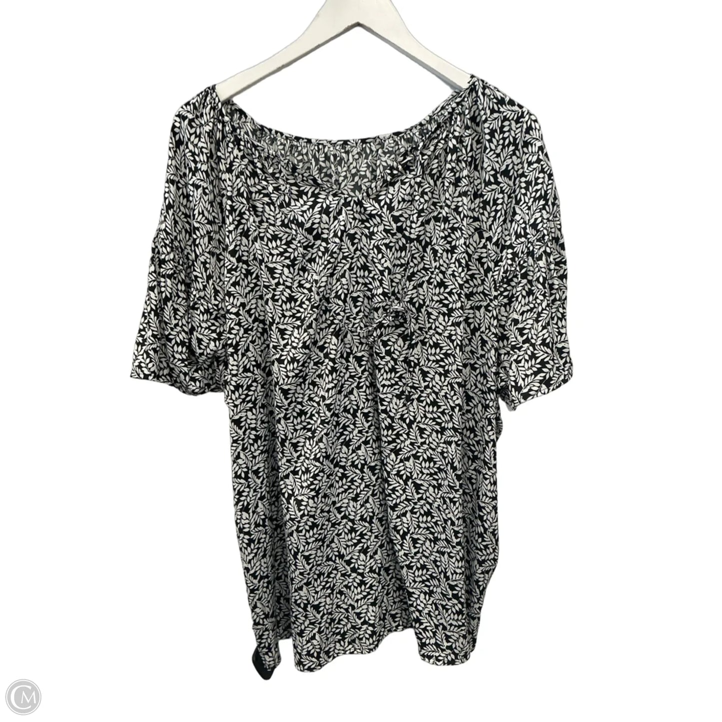 Top Short Sleeve By Croft And Barrow In Black & White, Size: 2x