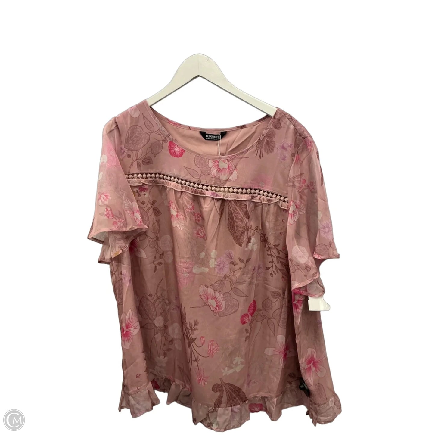 Top Short Sleeve By Bloomchic In Pink, Size: 1x