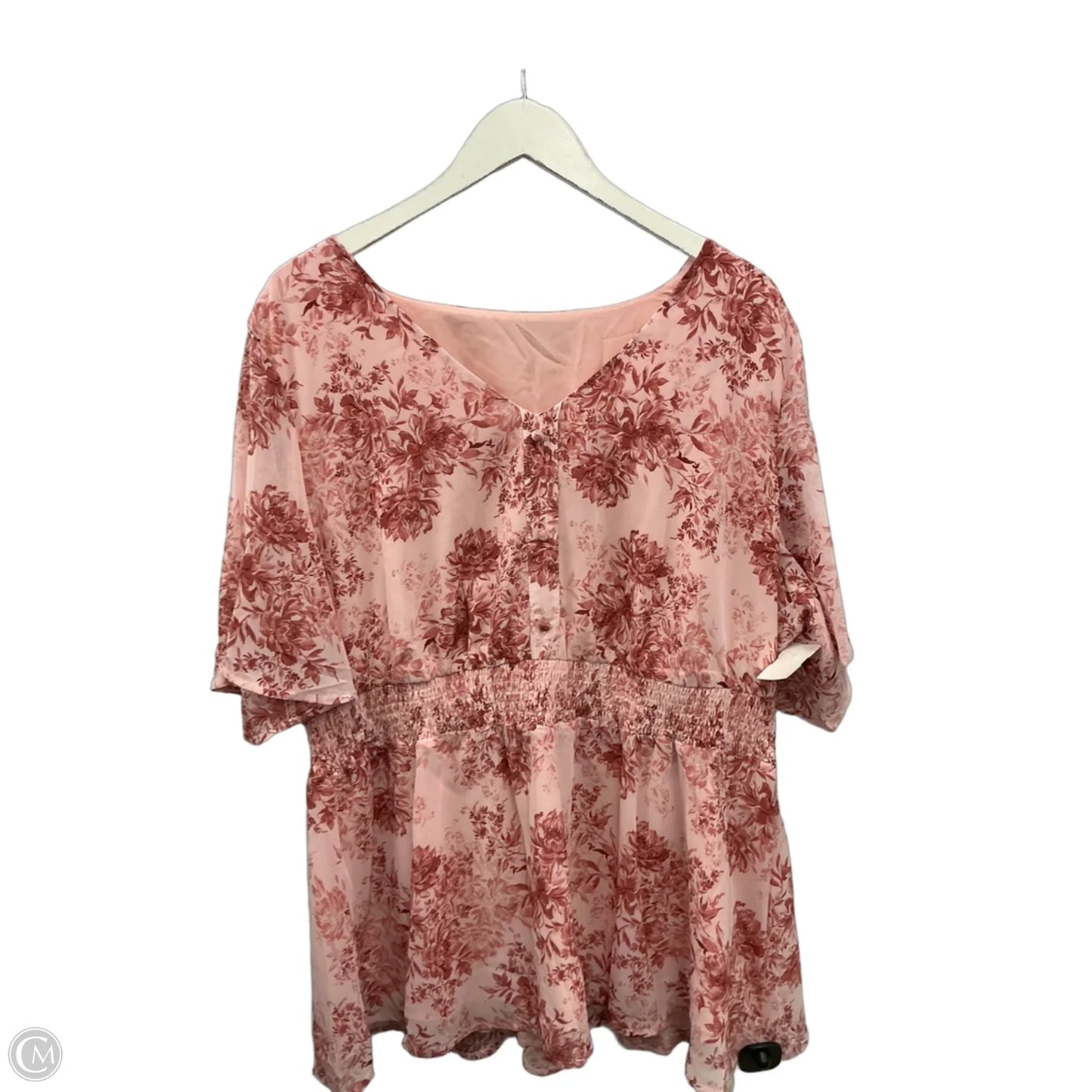 Top Short Sleeve By Bloomchic In Pink, Size: 1x