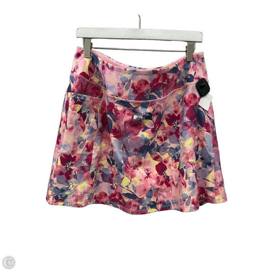 Athletic Skort By Skechers In Pink & Red, Size: 2x