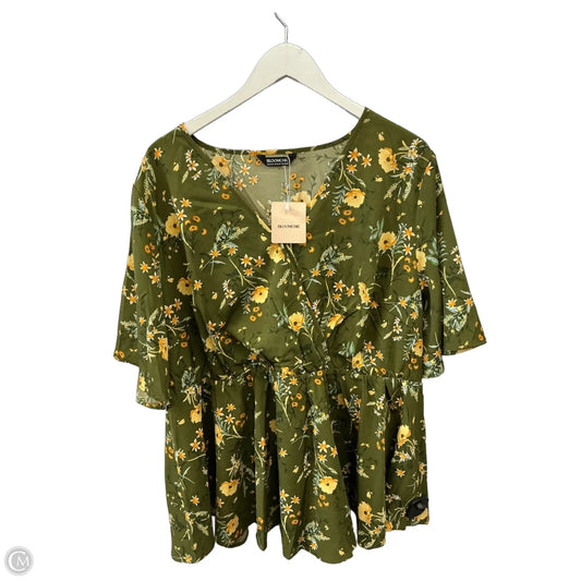 Top Short Sleeve By Bloomchic In Green, Size: 1x