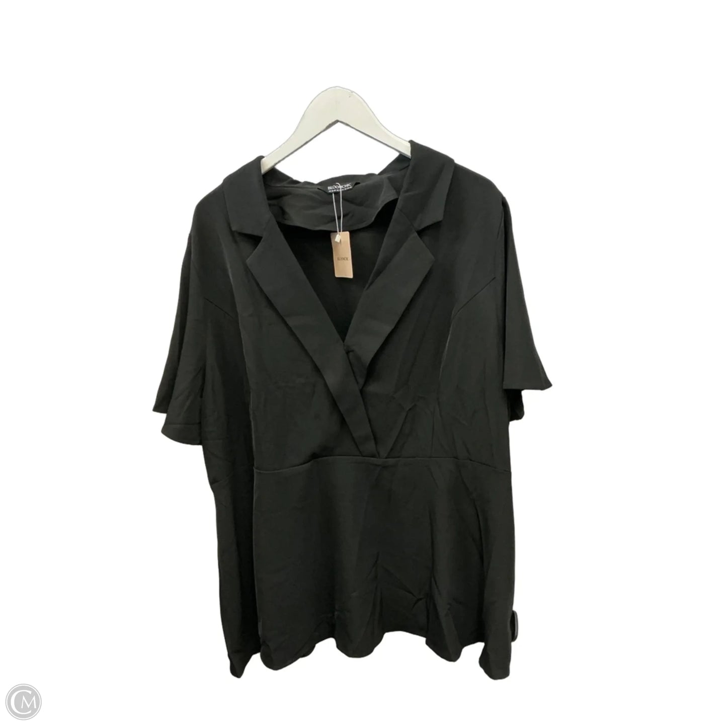 Top Short Sleeve By Bloomchic In Black, Size: 1x