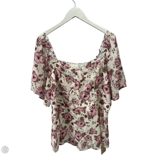 Top Short Sleeve By Bloomchic In Mauve, Size: 1x