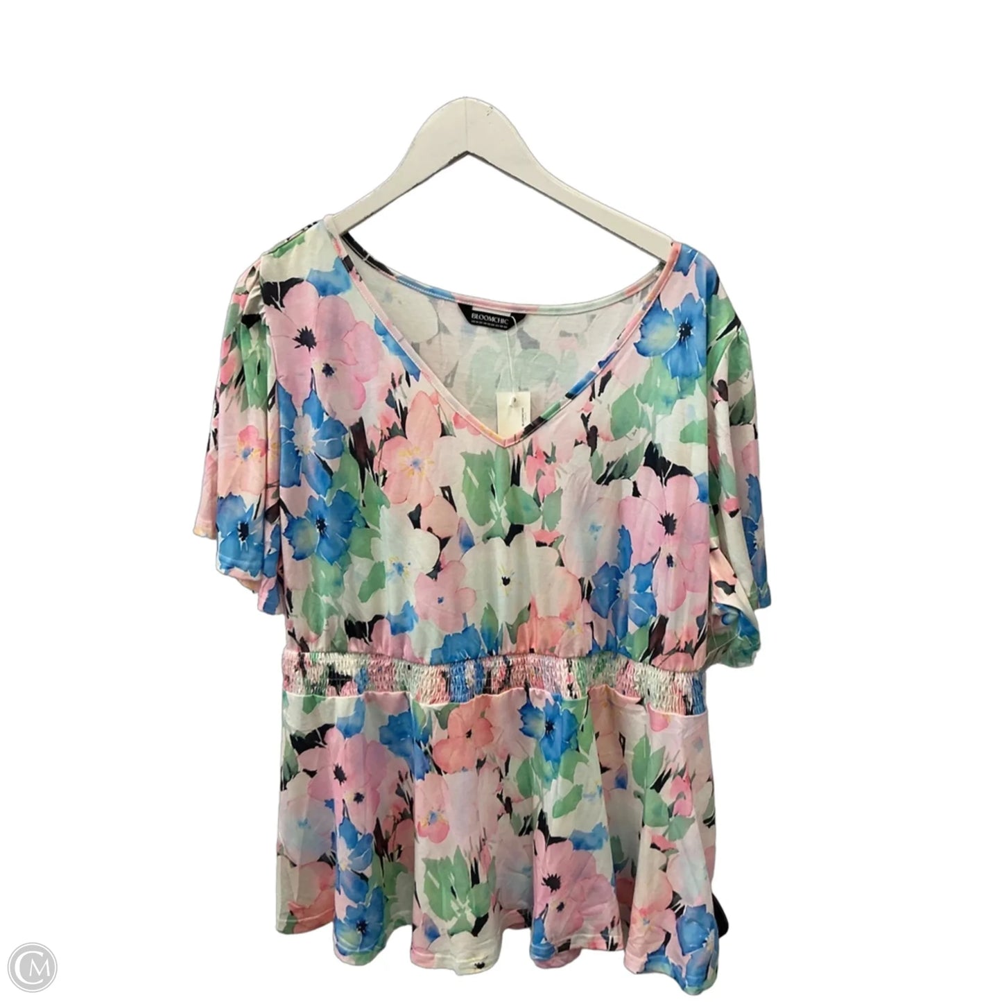 Top Short Sleeve By Bloomchic In Floral Print, Size: 1x