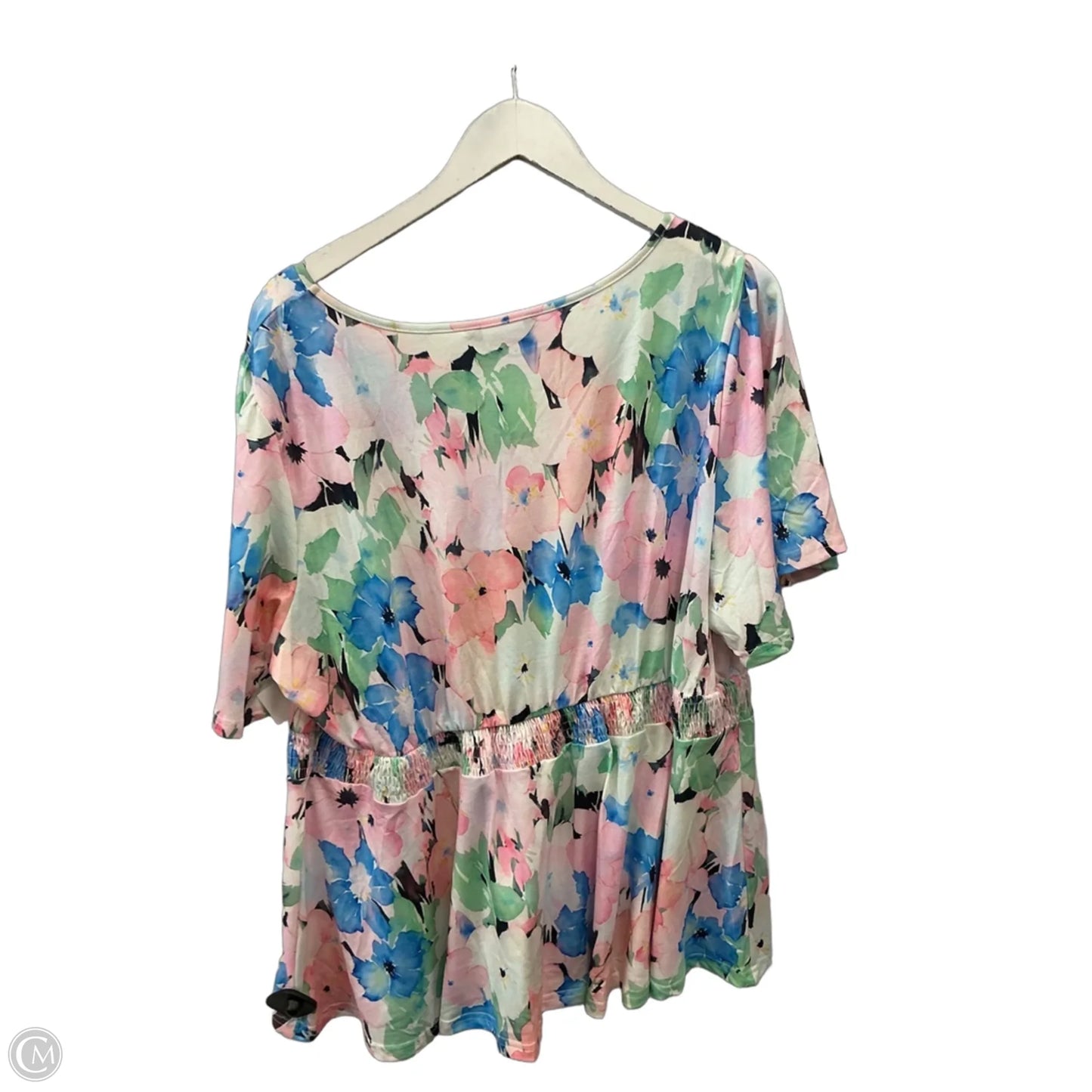 Top Short Sleeve By Bloomchic In Floral Print, Size: 1x