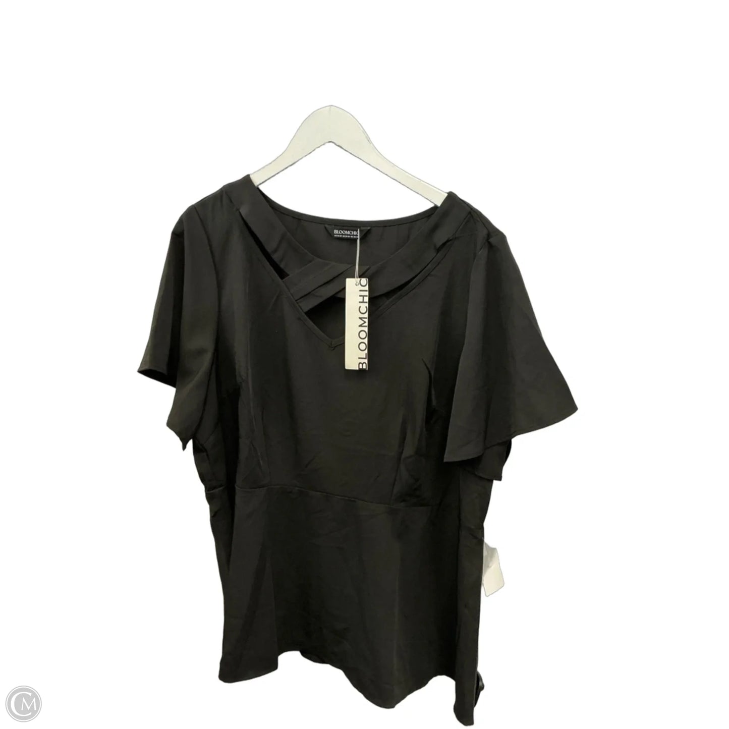 Top Short Sleeve By Bloomchic In Black, Size: 1x