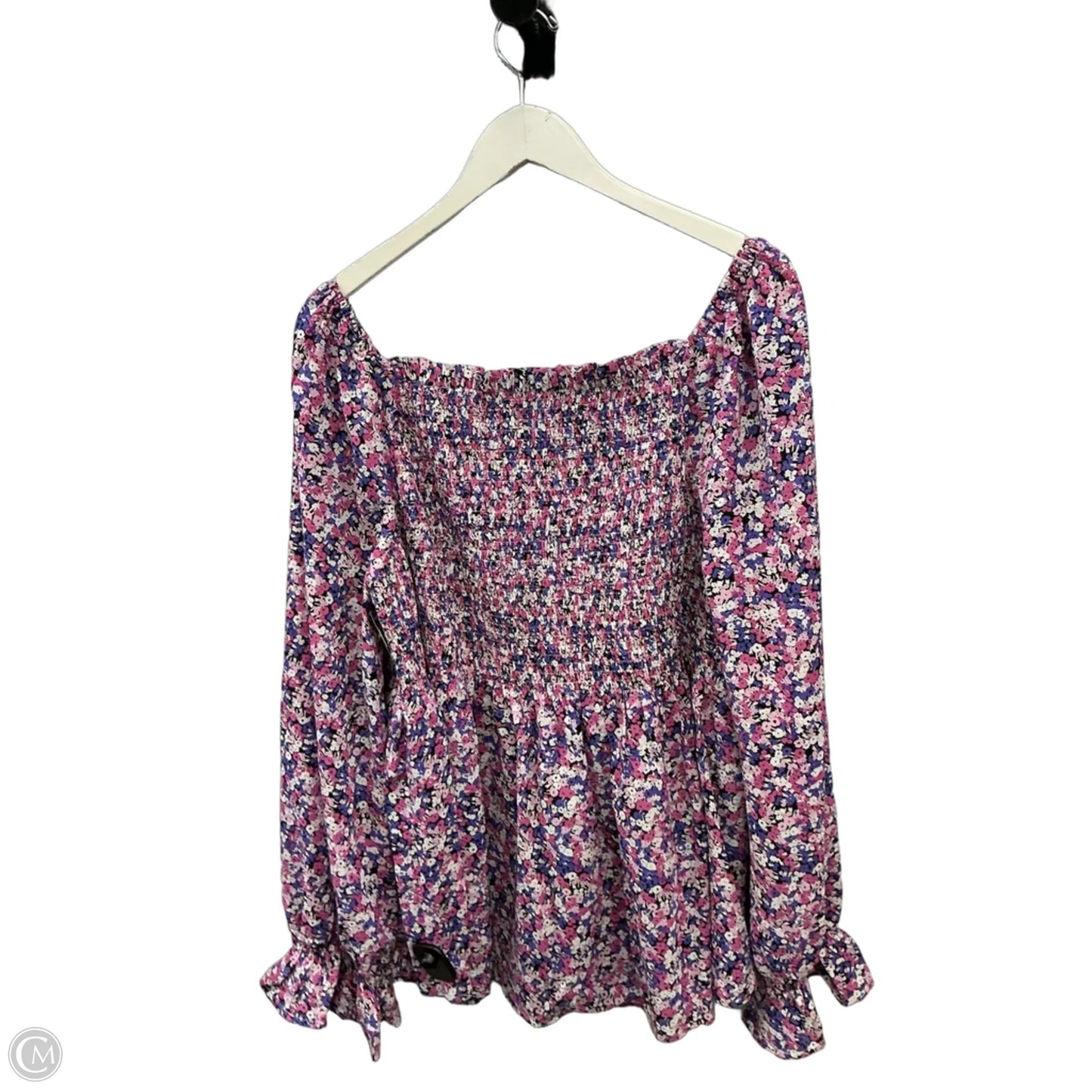 Top Long Sleeve By Chicsoul In Pink & Purple, Size: 2x