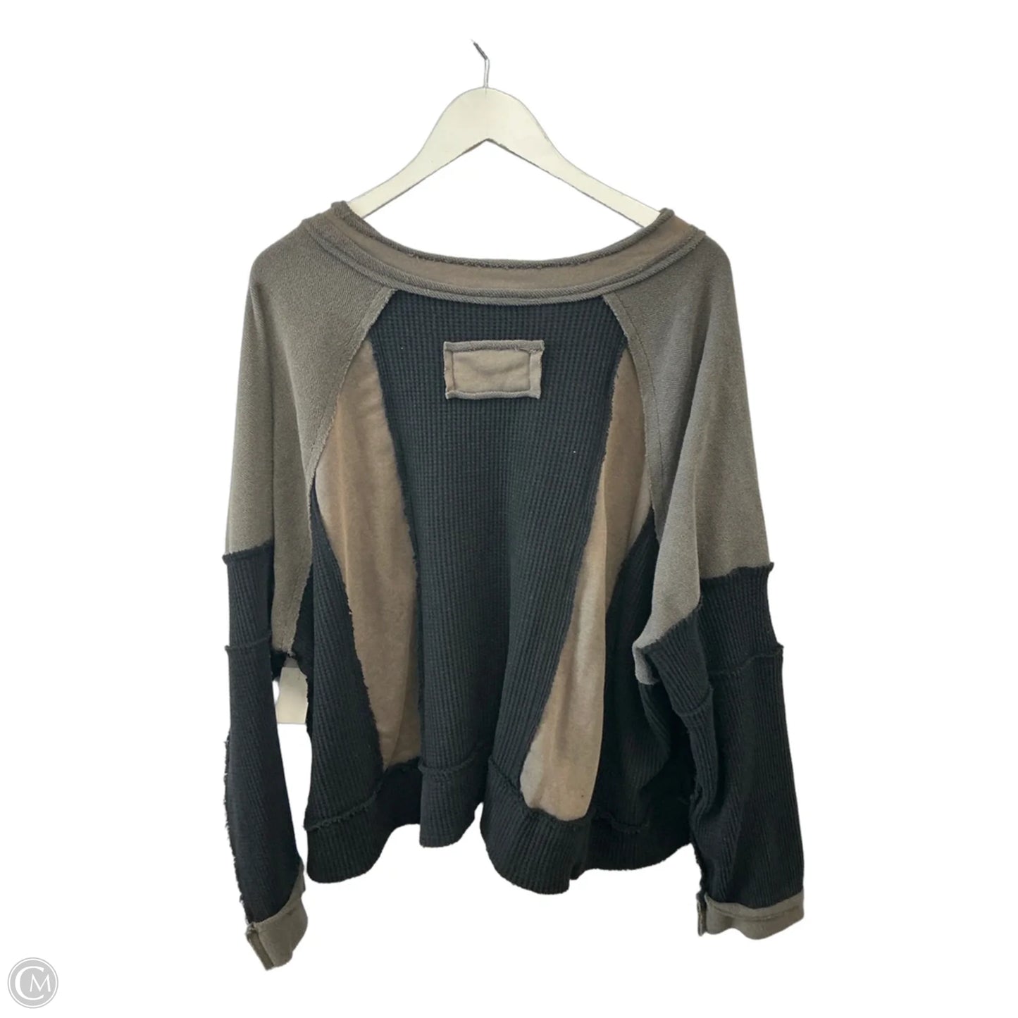Top Long Sleeve By Pol In Black & Tan, Size: L