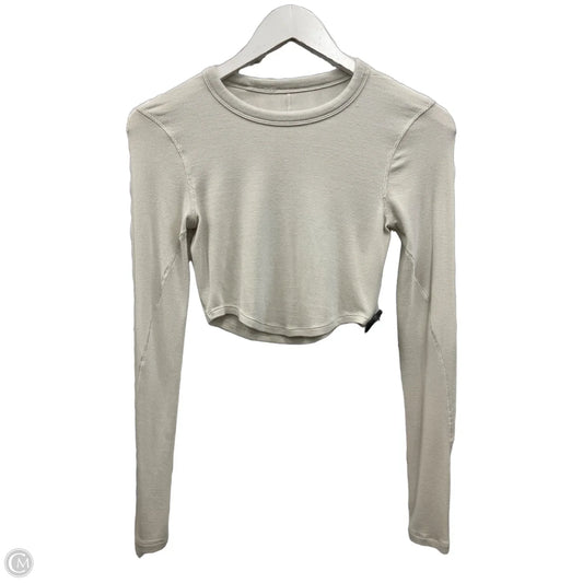 Athletic Top Long Sleeve Crewneck By Lululemon In Cream, Size: S
