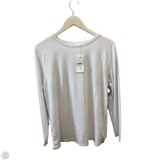 Top Long Sleeve Basic By Clothes Mentor In White, Size: L
