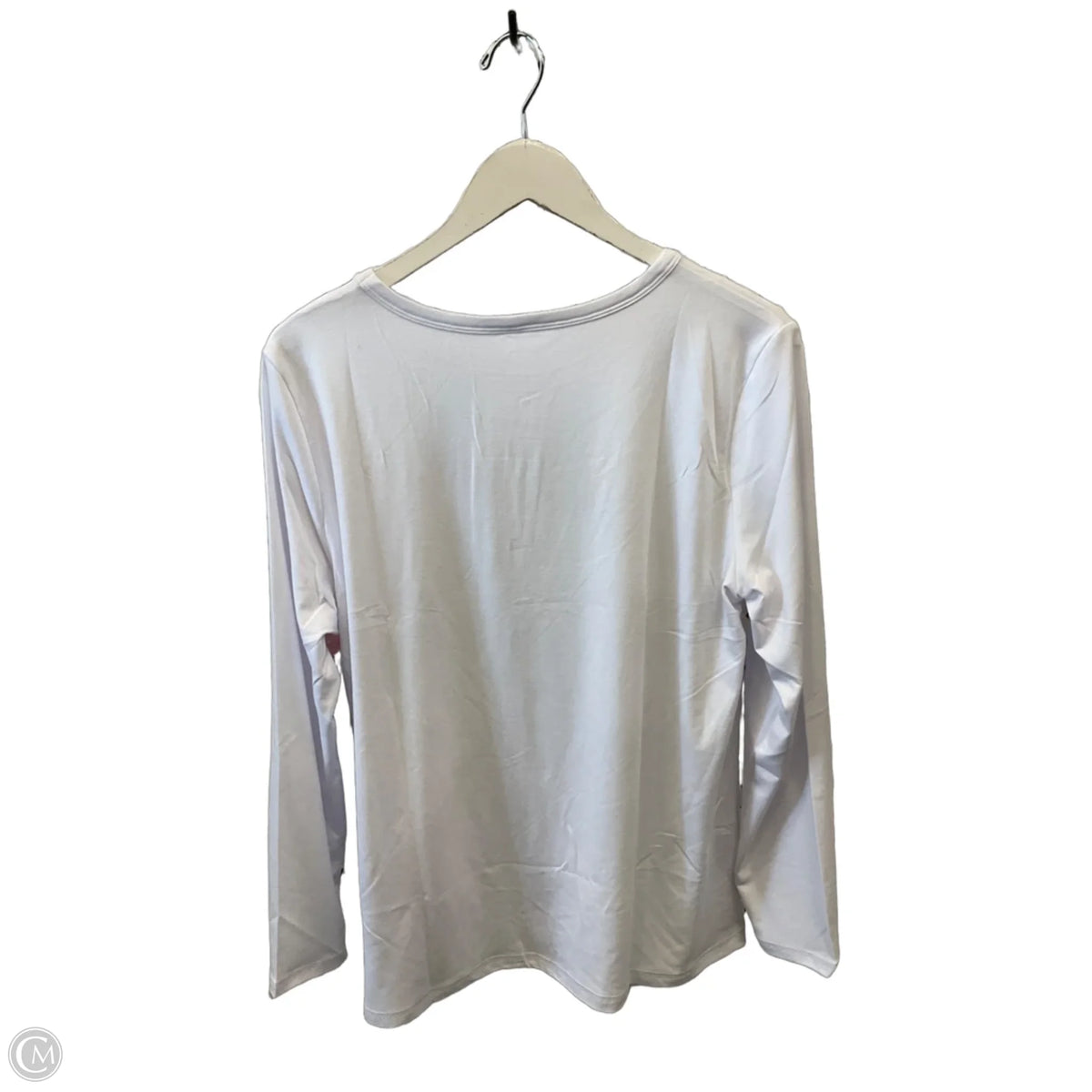 Top Long Sleeve Basic By Clothes Mentor In White, Size: L