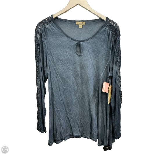 Top Long Sleeve By One World In Blue, Size: Xl
