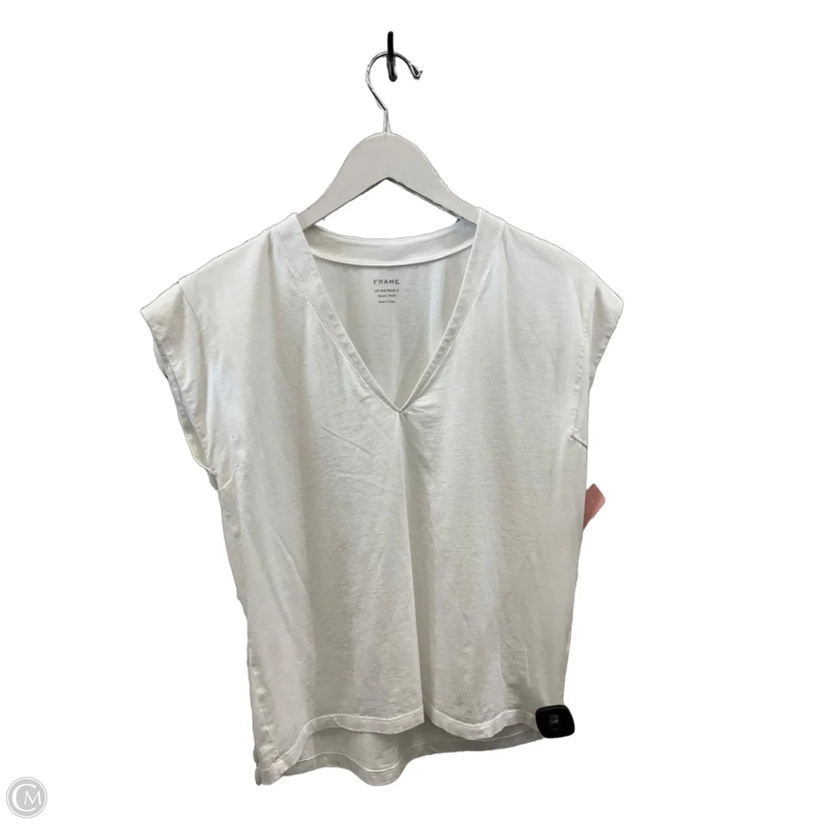 Top Short Sleeve Basic By Frame In White, Size: S