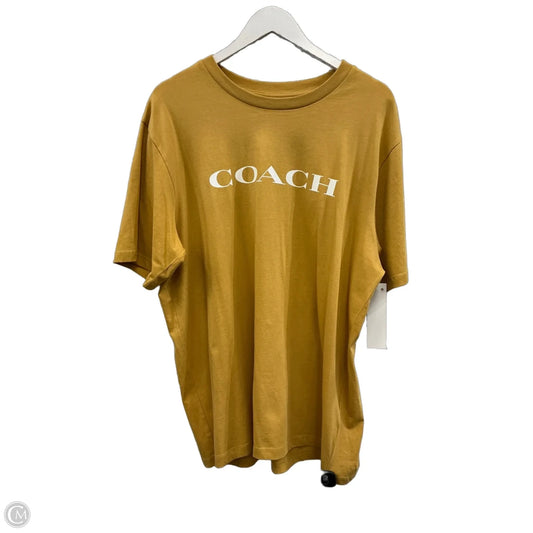 Top Short Sleeve Designer By Coach In Gold, Size: Xl