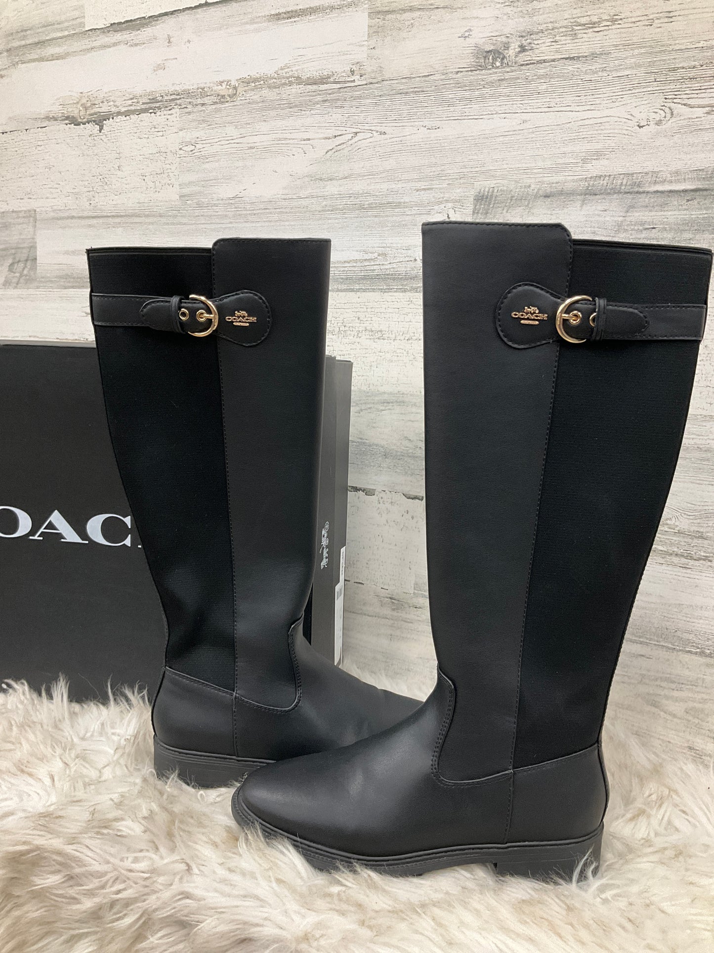 Boots Designer By Coach In Black, Size: 7