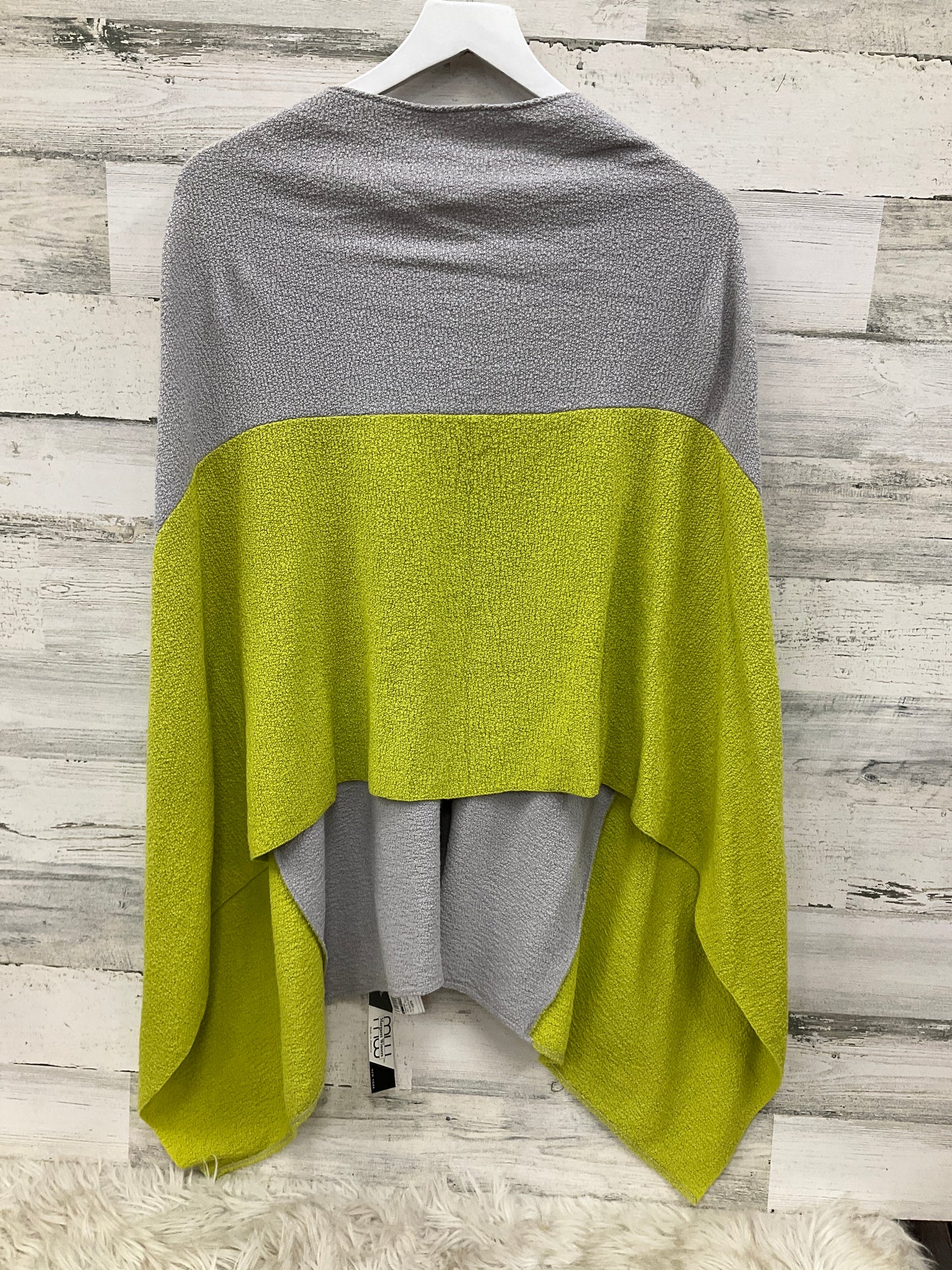 Poncho By Clothes Mentor In Grey & Yellow, Size: Osfm