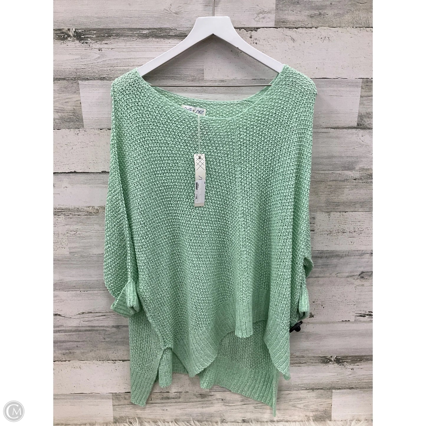 Sweater Short Sleeve By She + Sky In Green, Size: Osfm