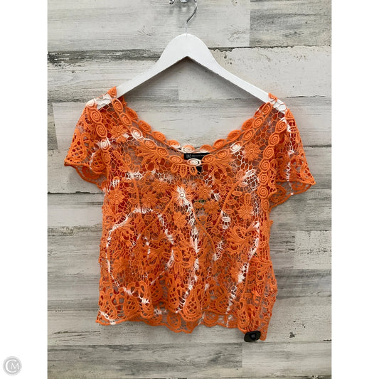 Top Short Sleeve By Inc In Orange, Size: Lp