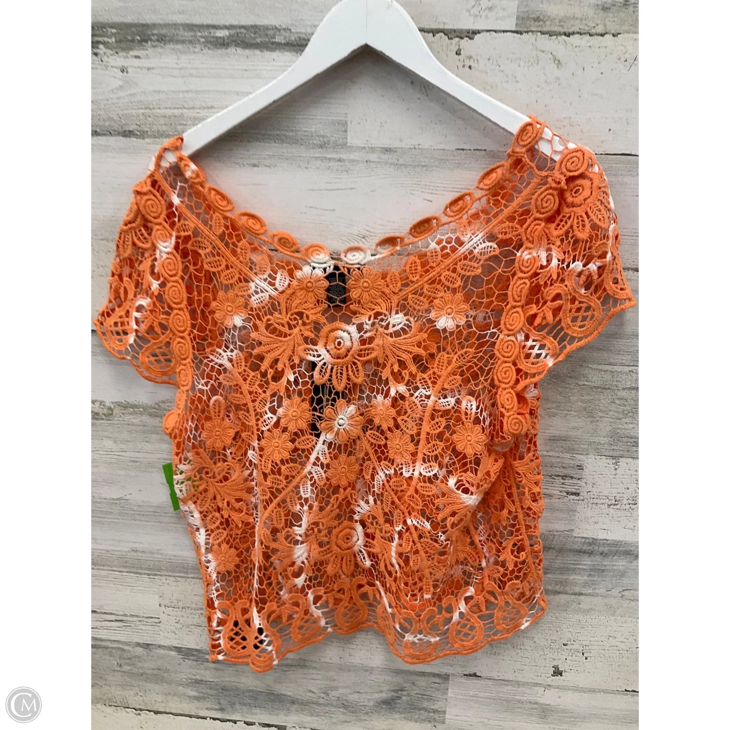 Top Short Sleeve By Inc In Orange, Size: Lp