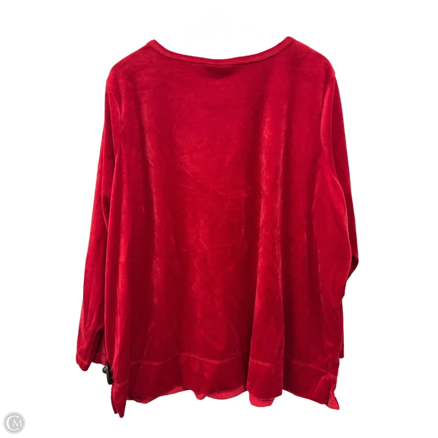 Top Long Sleeve Basic By Woman Within In Red, Size: 2x