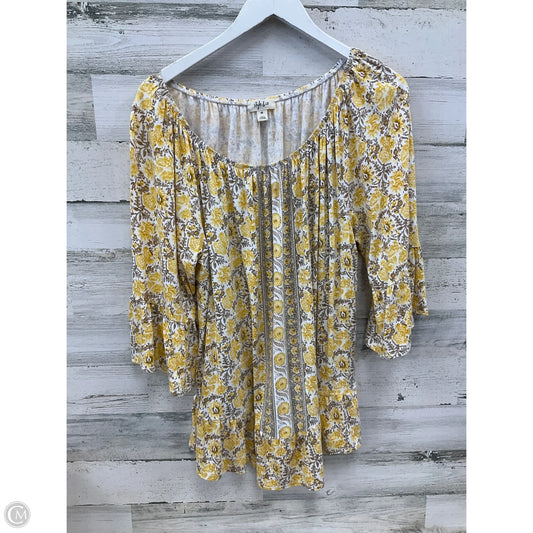Top 3/4 Sleeve By Style And Company In Yellow, Size: 2x