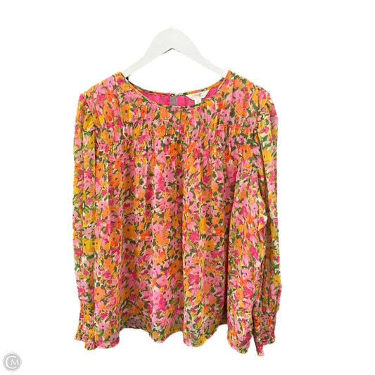Top Long Sleeve By Terra & Sky In Floral Print, Size: Xl