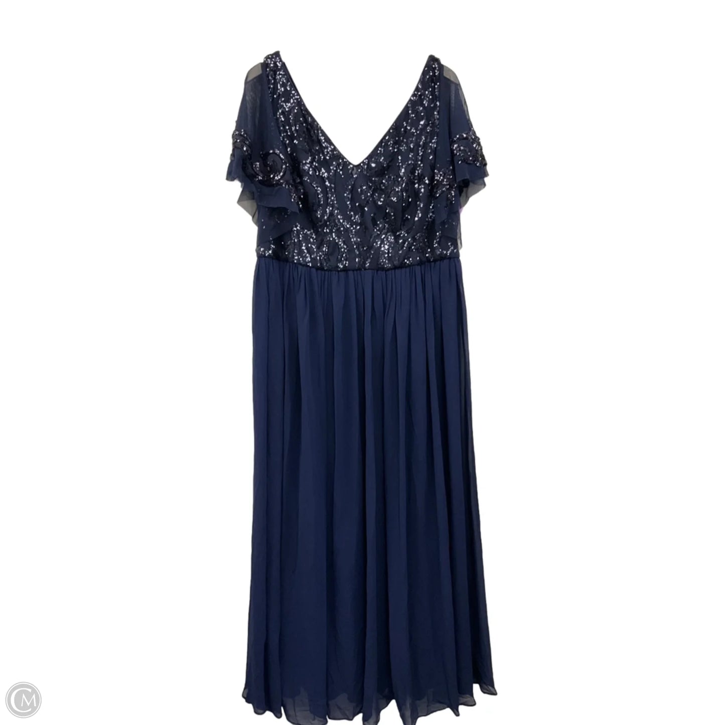 Dress Party Long By Clothes Mentor In Navy, Size: 1x