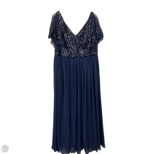 Dress Party Long By Clothes Mentor In Navy, Size: 1x