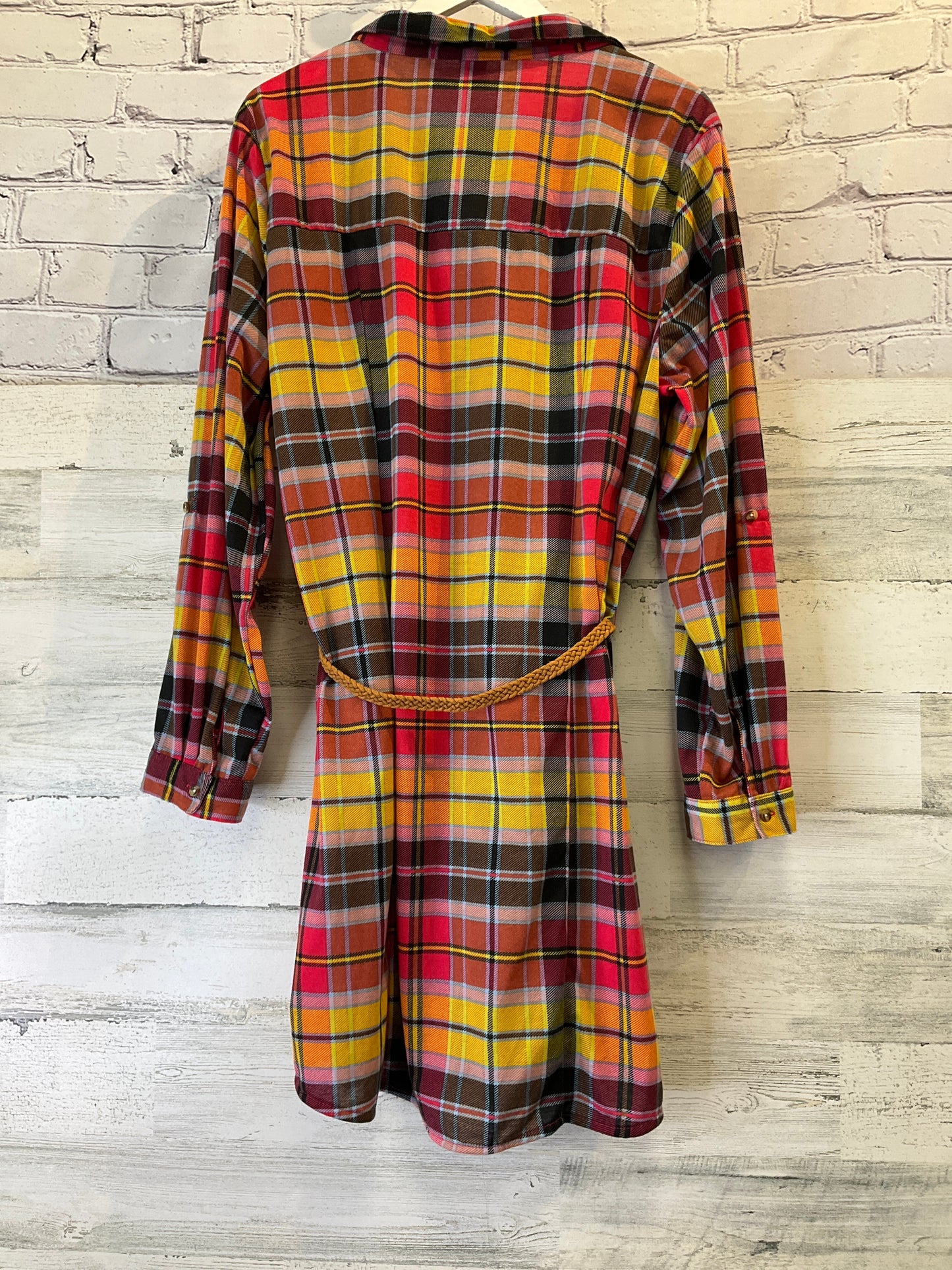 Tunic Long Sleeve By Clothes Mentor In Plaid, Size: 2x