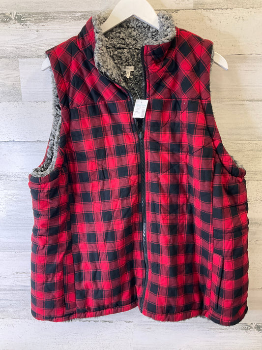 Vest Faux Fur & Sherpa By Maurices In Plaid Pattern, Size: 2x