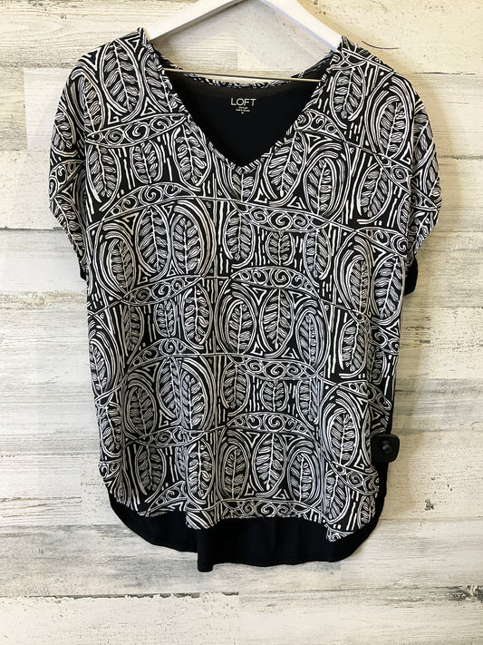 Black & White Top Short Sleeve Loft, Size M