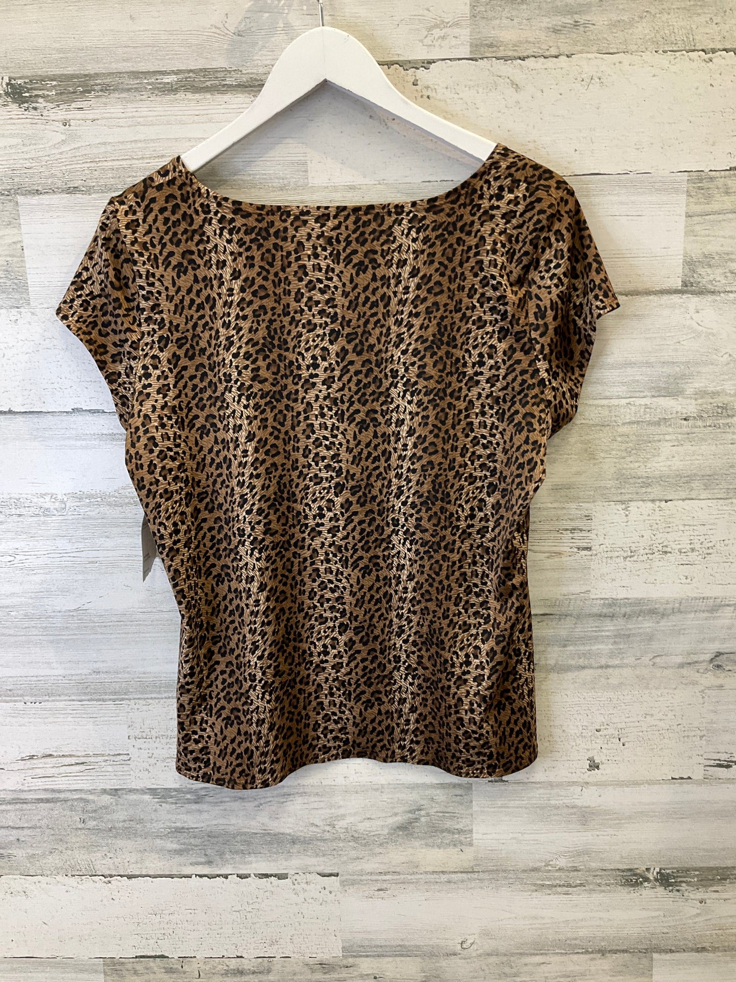 Top Short Sleeve By Notations In Animal Print, Size: L