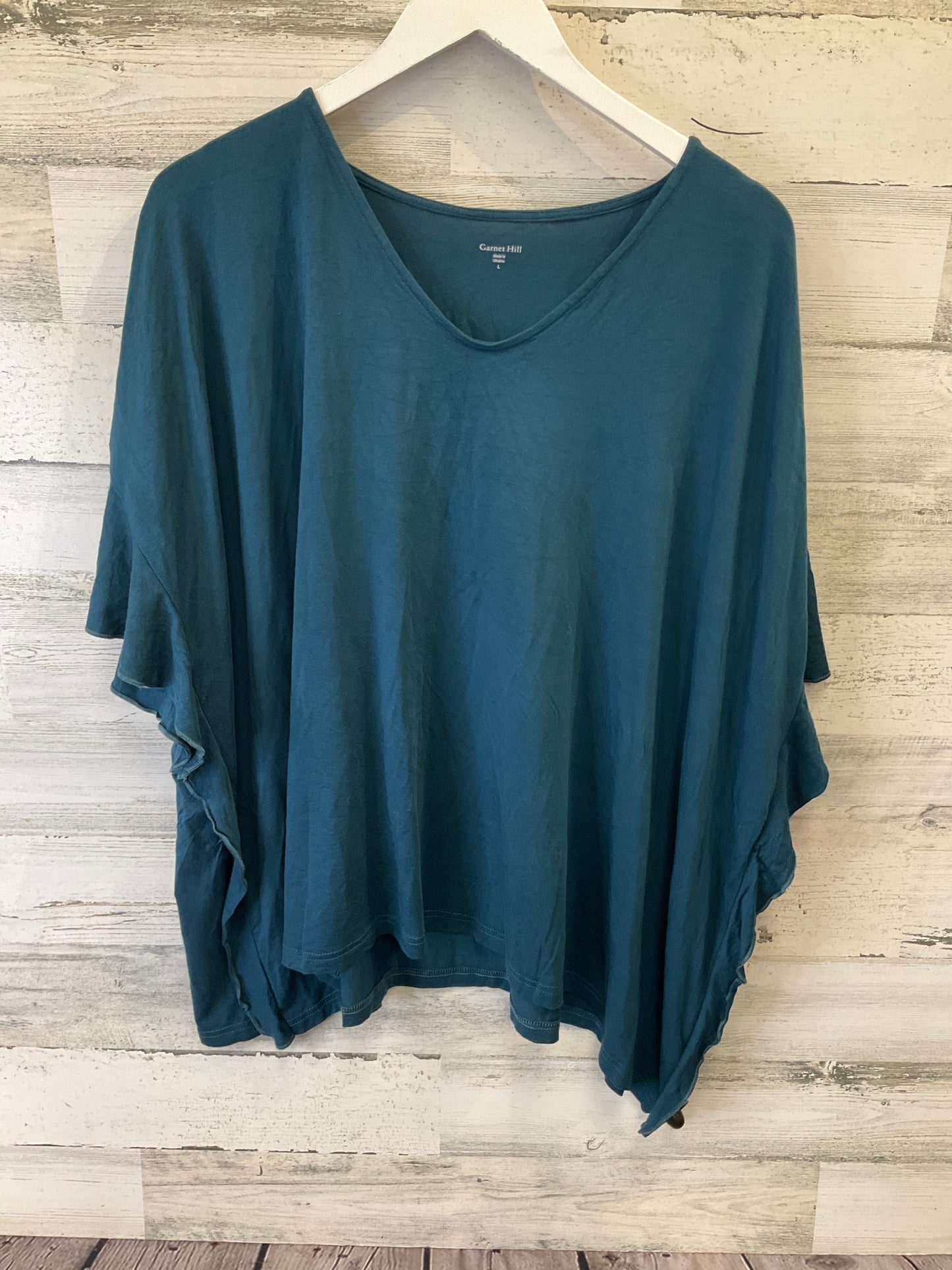 Teal Top Short Sleeve Garnet Hill, Size L