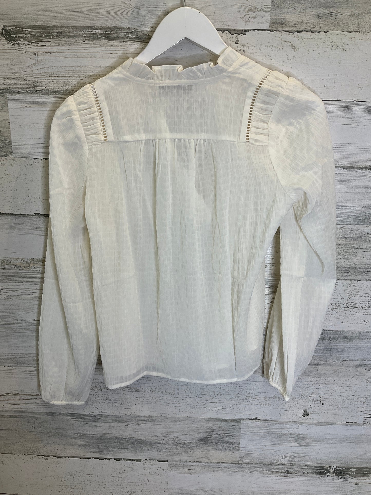 Cream Blouse Long Sleeve Loft, Size Xs